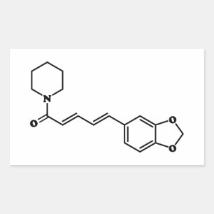 Black Pepper Piperine Molekulare Chemische Formel Rechteckiger Aufkleber