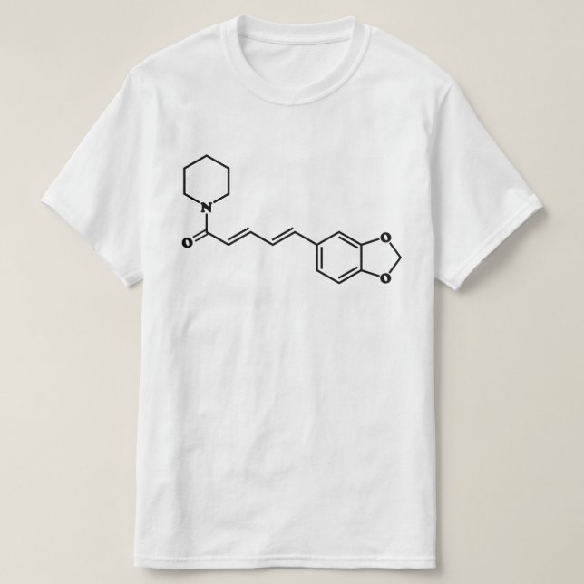 Black Pepper Piperine Molekulare Chemische Formel T-Shirt (Design vorne)