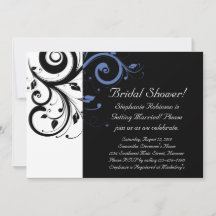 Black Periwinkle Cornflower Blue Floral Wedding