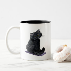 Black Persian Cat Two-Tone Coffee Tasse