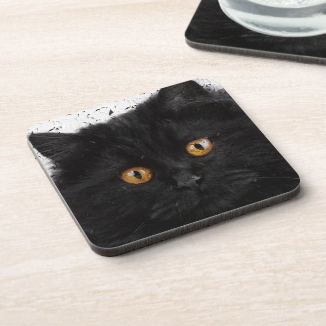 Black Persian Face Getränkeuntersetzer (Linke Seite)
