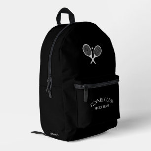 Black Personalisiert Tennis Club Bedruckter Rucksack