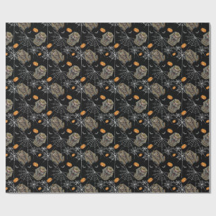 🖤 Black Pharaoh Mummy Wrapping Paper 🎃 👑 Geschenkpapier