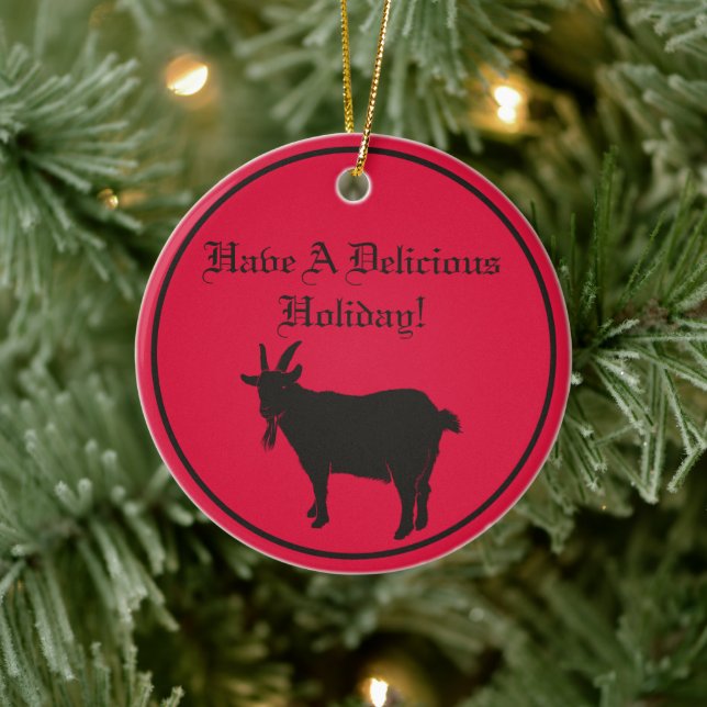 Black Phillip Goat Satanic Keramik Ornament (Baum)