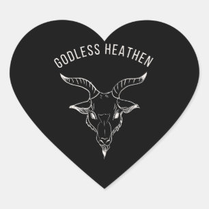 Black Phillip Godless Heathen Herz-Aufkleber