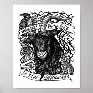 Black Phillip "Live Delicious" Poster