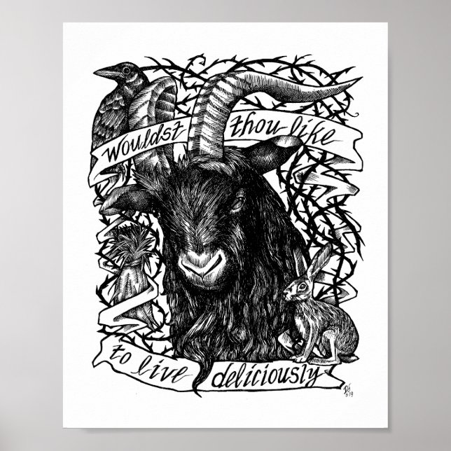 Black Phillip "Live Delicious" Poster (Vorne)