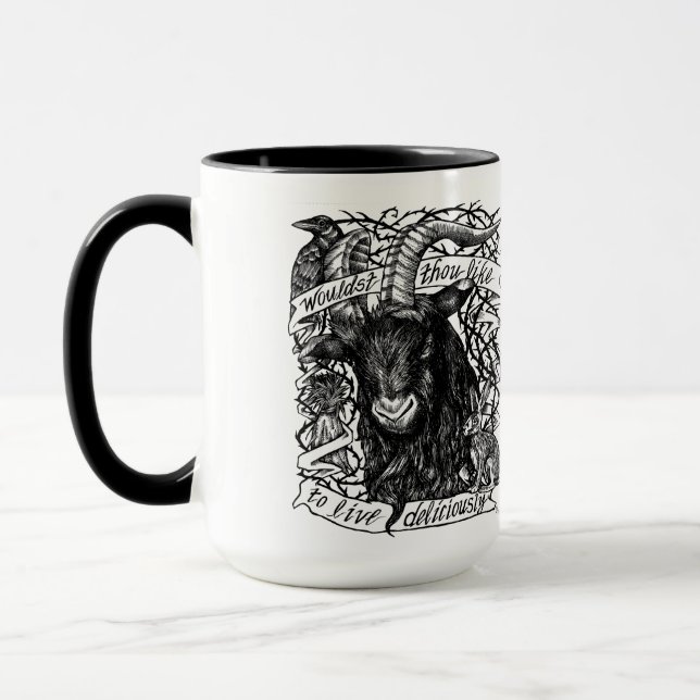 Black Phillip "Live Delicious" Tasse (Links)