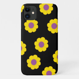 Black Phone Case W/ Gelbe Blumen Verschiedene Stil