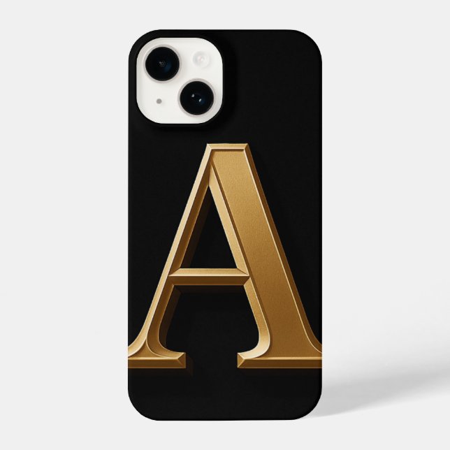 “Black Phone Case with Bold ‘A’ – Sleek, Trendy iPhone Hülle (Rückseite)