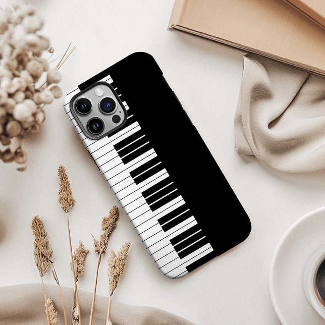 Black Piano Keyboard Case-Mate iPhone Hülle (Show your love for music with our piano keyboard phone case—elegant, unique, and a perfect fit!)