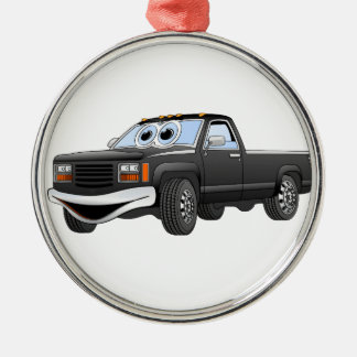 Black Pick Up Truck Cartoon Silbernes Ornament