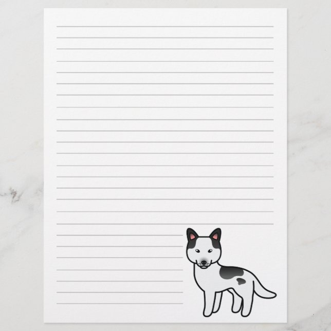 Black Piebald Cartoon Siberian Husky (Vorderseite)