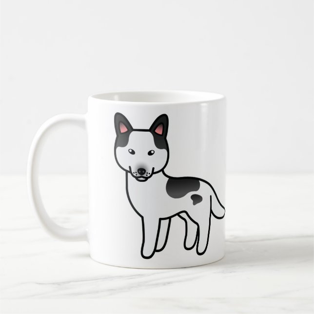 Black Piebald Cartoon Siberian Husky Tasse (Links)