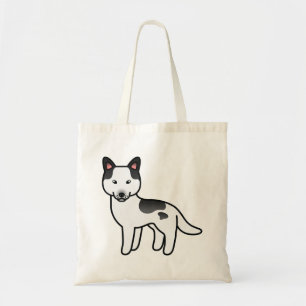 Black Piebald Cartoon Siberian Husky Tragetasche