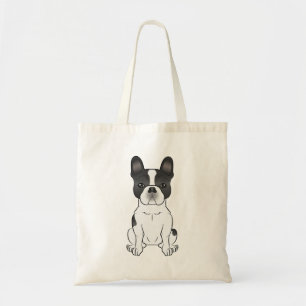 Black Piebald French Bulldog / Französischer Niedl Tragetasche