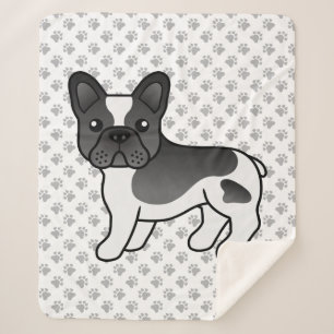 Black Piebald French Bulldog Niedlicher Cartoon Do Sherpadecke
