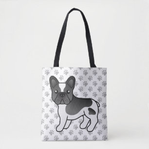 Black Pied French Bulldog Niedlich Cartoon Dog