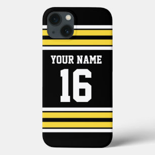 Black Pineapon Yellow Team Jersey Name Number Case-Mate iPhone Hülle