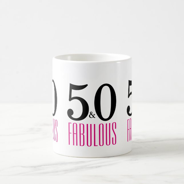 Black Pink 50 und fabelhaft 50. Geburtstag Kaffeetasse (Mittel)
