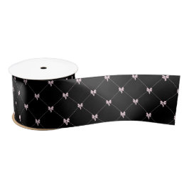 Black & Pink Bow Gift Wrapping  Satinband