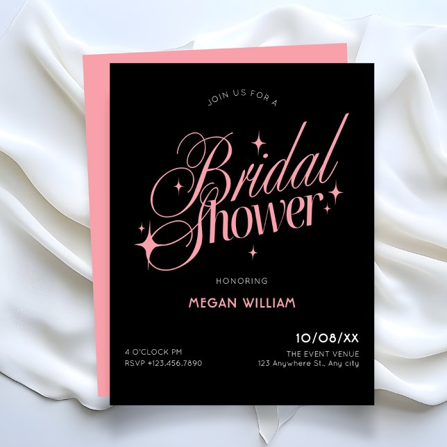 Black Pink bridal shower Einladung (Von Creator hochgeladen)