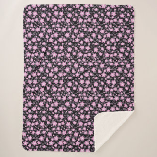 Black Pink Cherry Blossom Sherpadecke