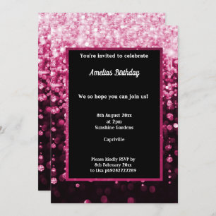 BLACK PINK DIAMOND WATERFALL GEBURTSTAGSPARTEI EINLADUNG