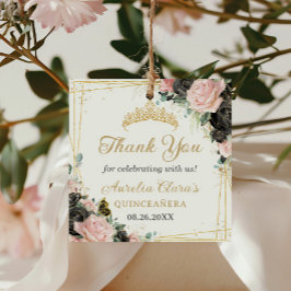 Black Pink Floral Gold Schmetterlinge Princess Cro Geschenkanhänger