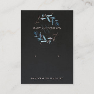 BLACK PINK FOLIAGE MONOGRAM EARRING DISPLAY LOGO VISITENKARTE