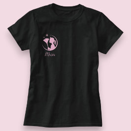 Black Pink Funkelnde Geschäftshaushaltsdame Reinig T-Shirt