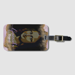 Black Pink Glitter Leonardo Da Vinci Gioconda Gepäckanhänger