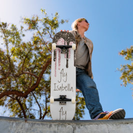 Black Pink Glitzer Girly Sparkle Personalisierter Skateboard