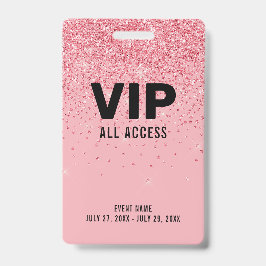Black Pink Glitzern VIP All Access Pass Event ID Ausweis