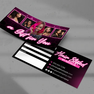 Black & Pink Haarstudio Foto-Geschenkgutschein