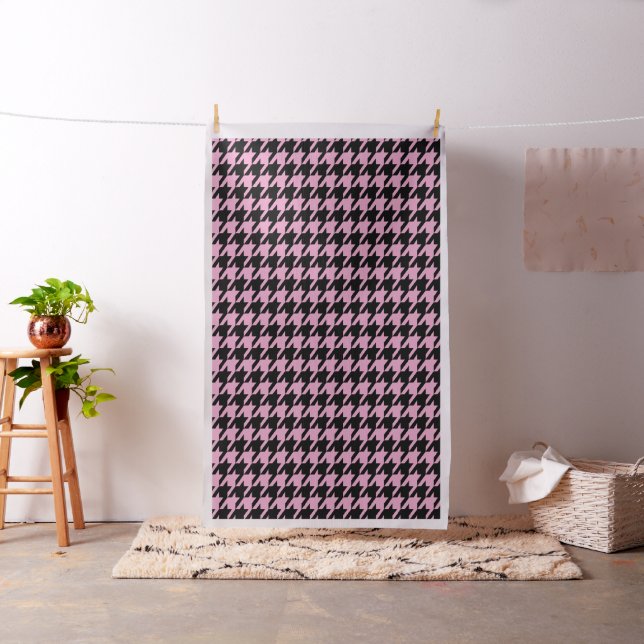 Black & Pink Houndstooth Seamless Pattern Stoff (Beispiel)