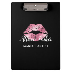 Black Pink Kuss Lippen Makeup Artist  Klemmbrett