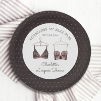 Black Pink Lace Watercolor Lingerie Brautparty