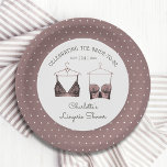 Black Pink Lace Watercolor Lingerie Brautparty Pappteller<br><div class="desc">Black Pink Lace Watercolor Lingerie Brautparty Paper Tellers Tableware mit eleganten Black Lace Bars mit personalisiertem Dessous-Party,  Panty-Party oder Brautparty in elegantem Skript. Personalisieren Sie den Text durch Bearbeiten in den bereitgestellten Textfeldern. Erstellt von ©Evco Studio www.zazzle.com/store/evcostudio</div>