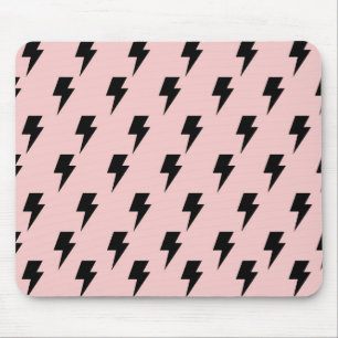 Black Pink Lightning Y2K Indie Bold Desks Mousepad