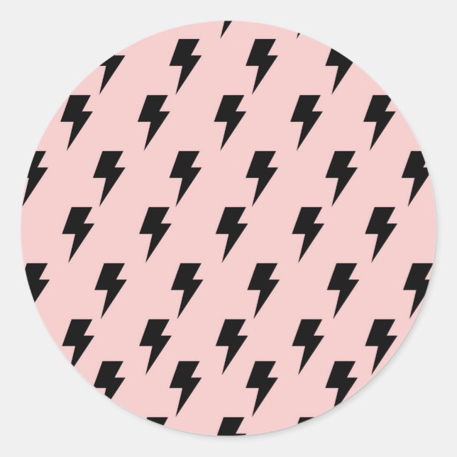 Black Pink Lightning Y2K Indie Bold Expression Runder Aufkleber (Vorderseite)