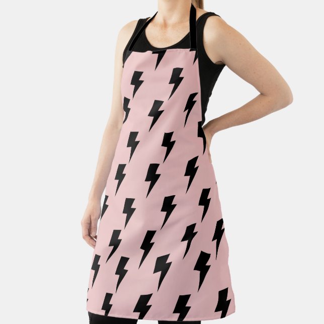 Black Pink Lightning Y2K Indie Stilvolle Kochen Schürze (InSitu)
