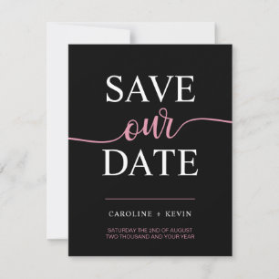 Black Pink Mauve RETTETE UNSER DATENHERZ Save The Date