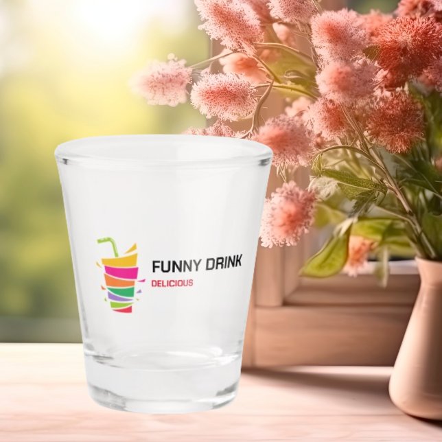 Black Pink Minimalistisch Funny Drink Shot Brille Schnapsglas (Von Creator hochgeladen)