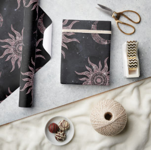 Black Pink Moon Sun Mandala Geschenkpapier