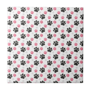Black Pink Paw Print Dog Owner Puppy Lover Pets Fliese