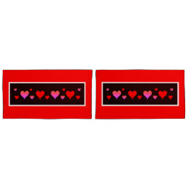 Black Pink Red Hearts  Kissenbezug