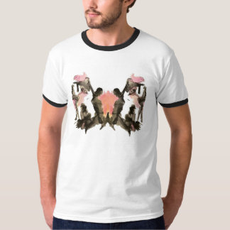 Black & Pink Rorschach auf dem White Ringer T-Shir T-Shirt