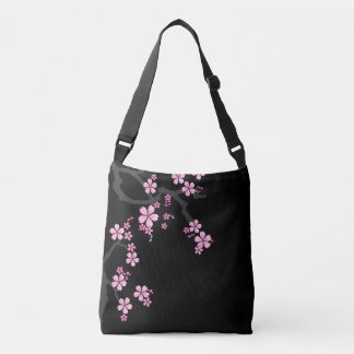 Black Pink Sakura japanisches Design: Tragetaschen Mit Langen Trägern