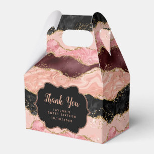 Black Pink Sequins Agate 16 . Geburtstag Danke Geschenkschachtel